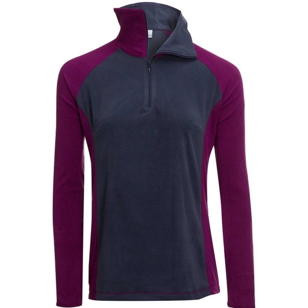 Columbia Gray and Plum Fleece Half-Zip Pullover